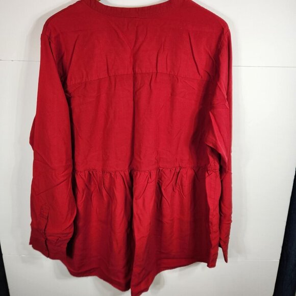 Torrid Red Emma Babydoll Tunic Blouse Long Sleeve Size 2 - Picture 3 of 10